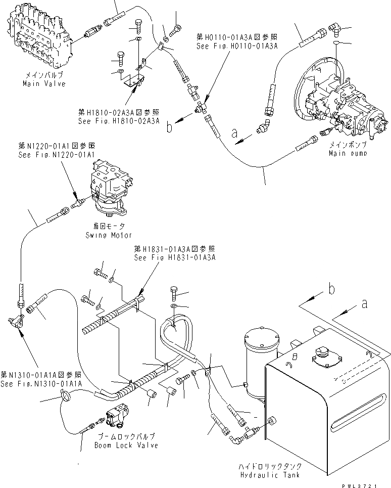 Схема запчастей Komatsu PC400LC-6Z - ВОЗВРАТН. ЛИНИИ (С ПРЕДОТВРАЩ. СМЕЩЕНИЯ)(№-) ГИДРАВЛИКА