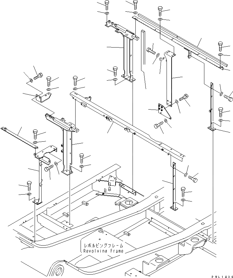 Схема запчастей Komatsu PC400LC-6Z - РАМА (КАБИНА)(№-) ЧАСТИ КОРПУСА
