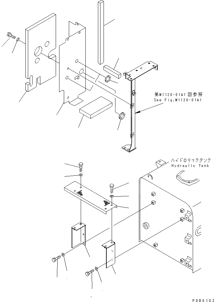 Схема запчастей Komatsu PC400LC-6Z - ПЕРЕГОРОДКА. (КАБИНА ЗАДН.)(№9-) ЧАСТИ КОРПУСА