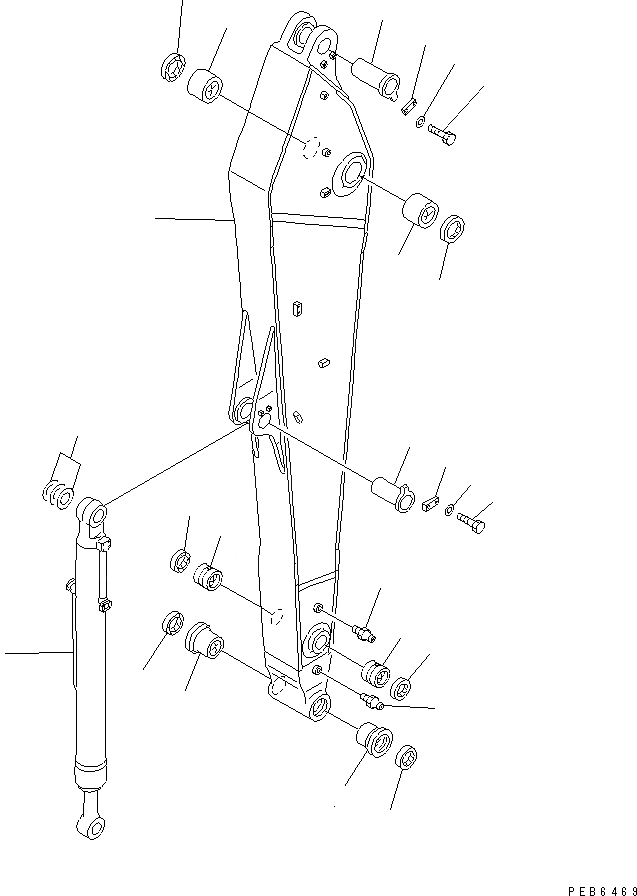 Схема запчастей Komatsu PC400LC-6Z - РУКОЯТЬ (.8M) (РУКОЯТЬ И ЦИЛИНДР КОВША)(№88-) РАБОЧЕЕ ОБОРУДОВАНИЕ