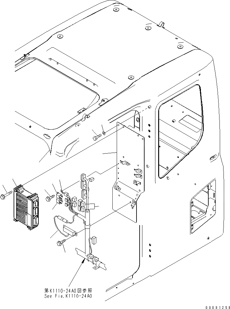 Схема запчастей Komatsu PC400LC-7 - ОСНОВН. КОНСТРУКЦИЯ (КАБИНА IN ЧАСТИ) (ПАНЕЛЬ) (БЕЗ КОНДИЦ. ВОЗДУХА) КАБИНА ОПЕРАТОРА И СИСТЕМА УПРАВЛЕНИЯ