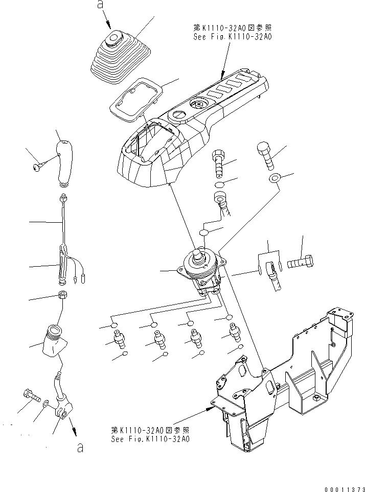 Схема запчастей Komatsu PC400LC-7 - ОСНОВН. КОНСТРУКЦИЯ (ПОЛ) (РЫЧАГ И КЛАПАН) (ПРАВ.) КАБИНА ОПЕРАТОРА И СИСТЕМА УПРАВЛЕНИЯ