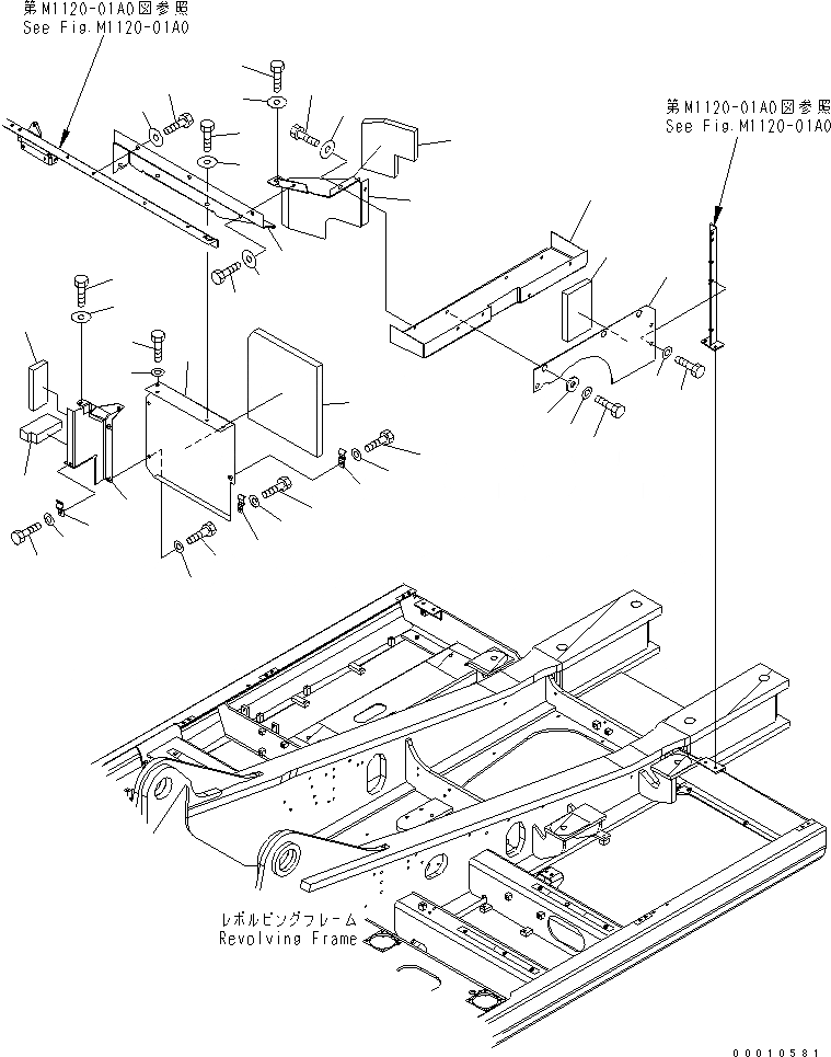 Схема запчастей Komatsu PC400LC-7 - КАБИНА ПЕРЕГОРОДКА. (/) ЧАСТИ КОРПУСА