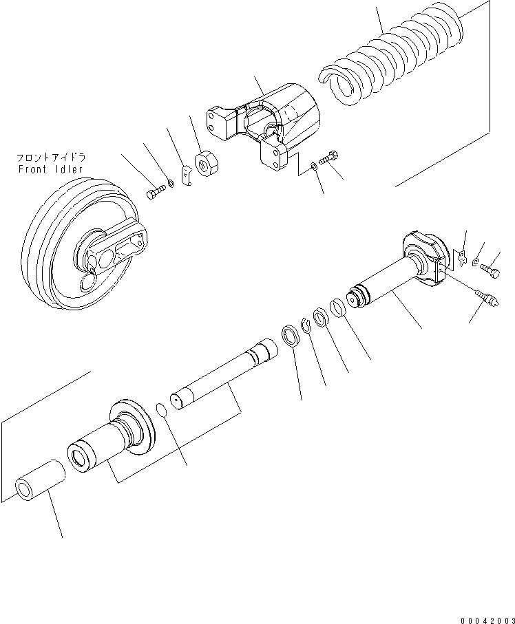 Схема запчастей Komatsu PC400LC-7 - ПЕРЕДН. ЛЕНИВЕЦ И ПОДУШКИ (ОПОРНЫЙ ЭЛЕМЕНТ ЛЕНИВЦА) (СПЕЦ-Я -40С)(№8-) ХОДОВАЯ