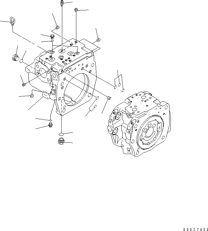 Схема запчастей Komatsu PC400LC-7 - ПОРШЕНЬ НАСОС (/) (СПЕЦ-Я -40С) ОСНОВН. КОМПОНЕНТЫ И РЕМКОМПЛЕКТЫ