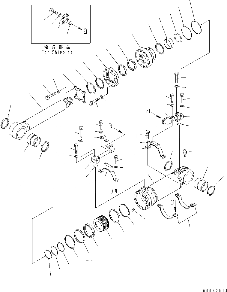 Схема запчастей Komatsu PC400LC-7 - НИЖН. ГИДРОЦИЛИНДР КОВША (ДЛЯ ПОГРУЗ.) (СПЕЦ-Я -40С)(№7-) ОСНОВН. КОМПОНЕНТЫ И РЕМКОМПЛЕКТЫ