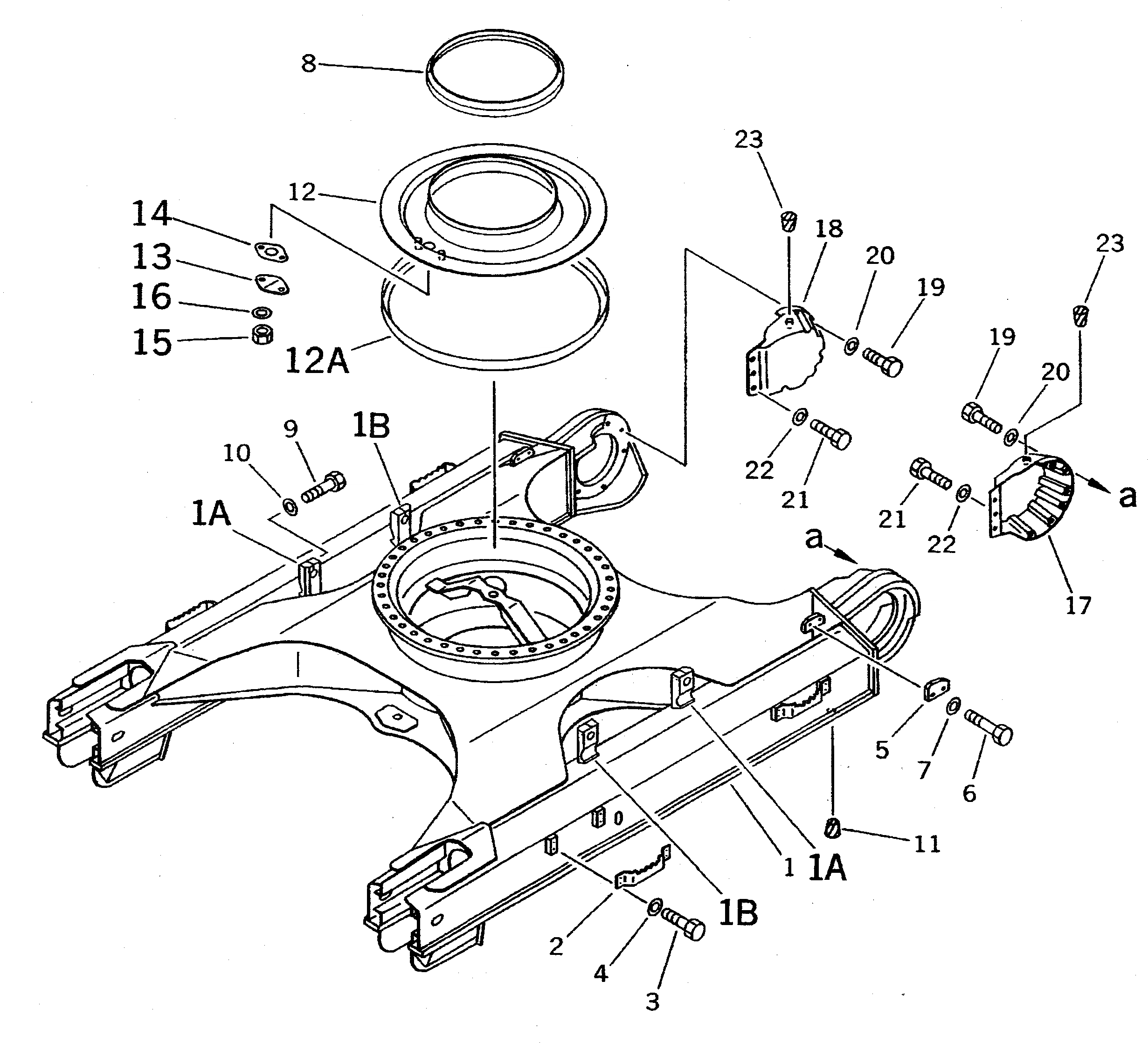 Схема запчастей Komatsu PC400LC-5 - ГУСЕНИЧНАЯ РАМА(№-) ХОДОВАЯ