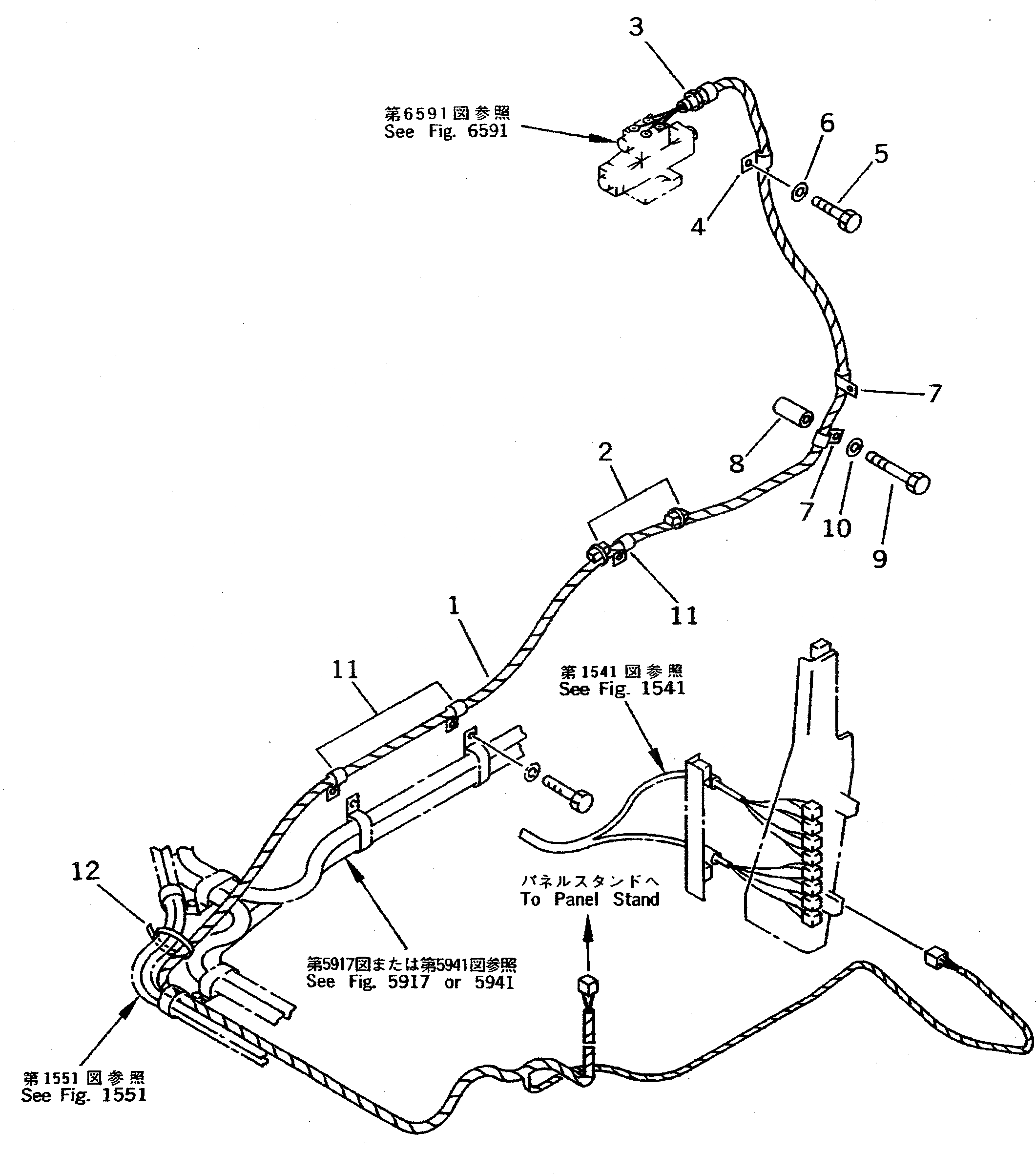 Схема запчастей Komatsu PC400LC-5 - НИЖН. РАЗГРУЗКА ПОГРУЗ. ЭЛЕКТРОПРОВОДКА (ДЛЯ ПОГРУЗ.) (ШАССИ)(№-) КОМПОНЕНТЫ ДВИГАТЕЛЯ И ЭЛЕКТРИКА