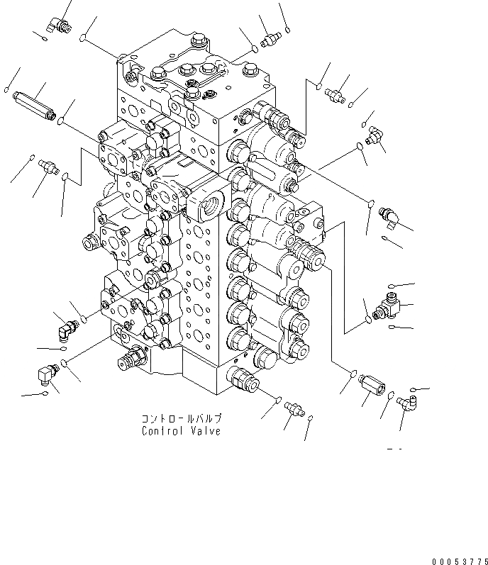 Схема запчастей Komatsu PC400LC-7 - УПРАВЛЯЮЩ. КЛАПАН (СОЕДИНИТЕЛЬН. ЧАСТИ) (/) (ДЛЯ OFFSET СТРЕЛА) (СПЕЦ-Я -40С)(№-) ГИДРАВЛИКА
