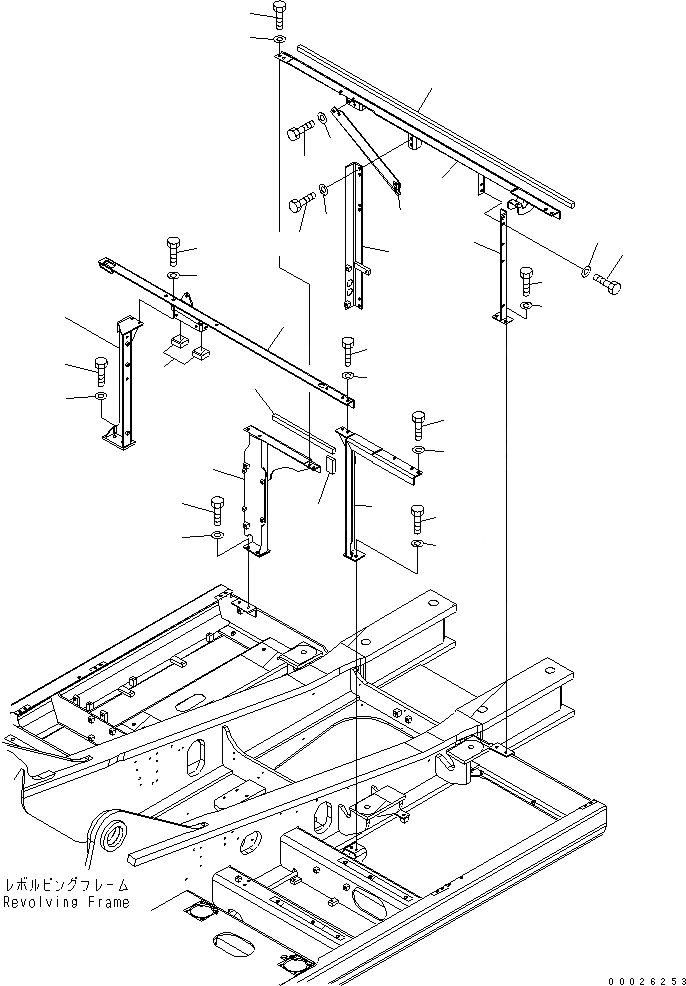 Схема запчастей Komatsu PC400LC-7 - КАБИНА РАМА (СПЕЦ-Я -40С) ЧАСТИ КОРПУСА