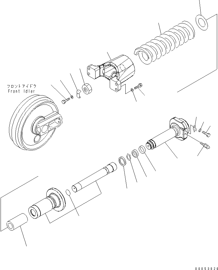 Схема запчастей Komatsu PC400LC-7 - ПЕРЕДН. ЛЕНИВЕЦ И ПОДУШКИ (ОПОРНЫЙ ЭЛЕМЕНТ ЛЕНИВЦА) (ДЛЯ OFFSET СТРЕЛА) (СПЕЦ-Я -40С)(№-) ХОДОВАЯ