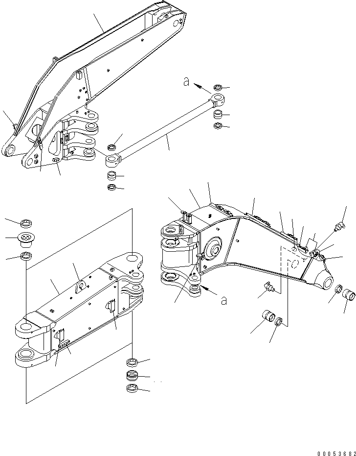 Схема запчастей Komatsu PC400LC-7 - OFFSET СТРЕЛА (1¤ 2-Я СТРЕЛА¤ 3 КОРПУС И ROD)(№-) РАБОЧЕЕ ОБОРУДОВАНИЕ