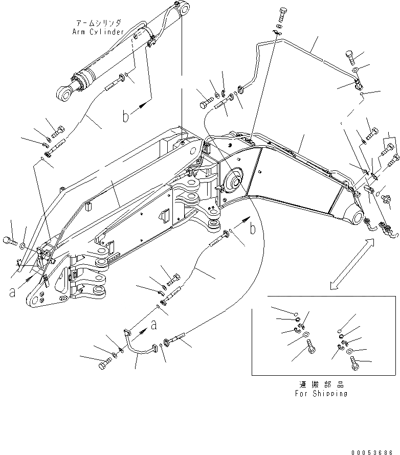 Схема запчастей Komatsu PC400LC-7 - OFFSET СТРЕЛА (ЦИЛИНДР РУКОЯТИТРУБЫ)(№-) РАБОЧЕЕ ОБОРУДОВАНИЕ
