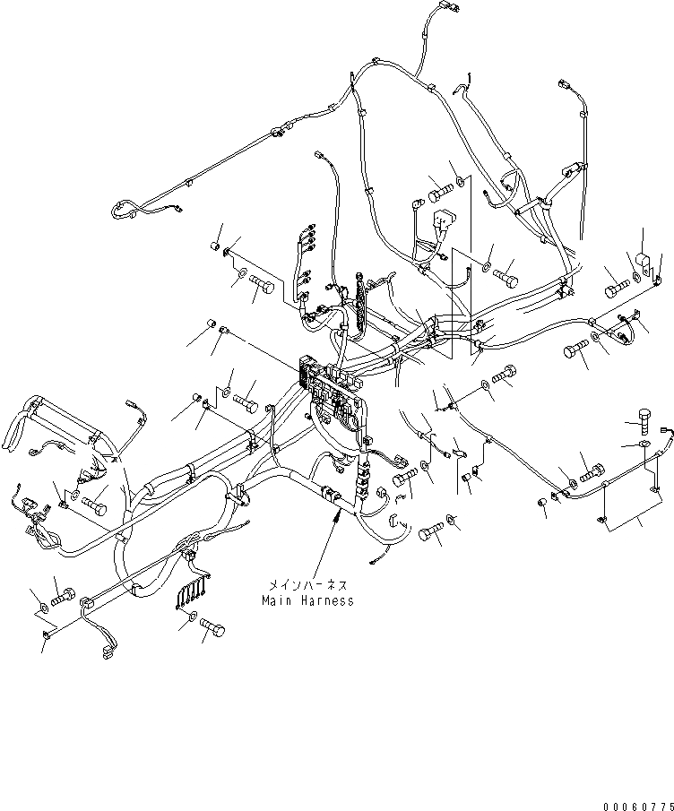 Схема запчастей Komatsu PC400LC-8 - ЭЛЕКТРИЧ. ЭЛЕКТРОПРОВОДКА (ОСНОВН. Э/ПРОВОДКА) (/)(№7-) ЭЛЕКТРИКА