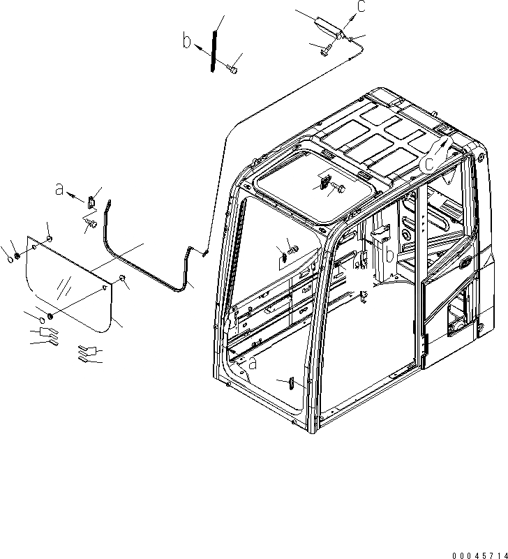 Схема запчастей Komatsu PC400LC-8 - КАБИНА (ПЕРЕДН. НИЖН. ОКНА) (ASIA РАДИО И БЕЗ KOMTRAX)(№7-) КАБИНА ОПЕРАТОРА И СИСТЕМА УПРАВЛЕНИЯ