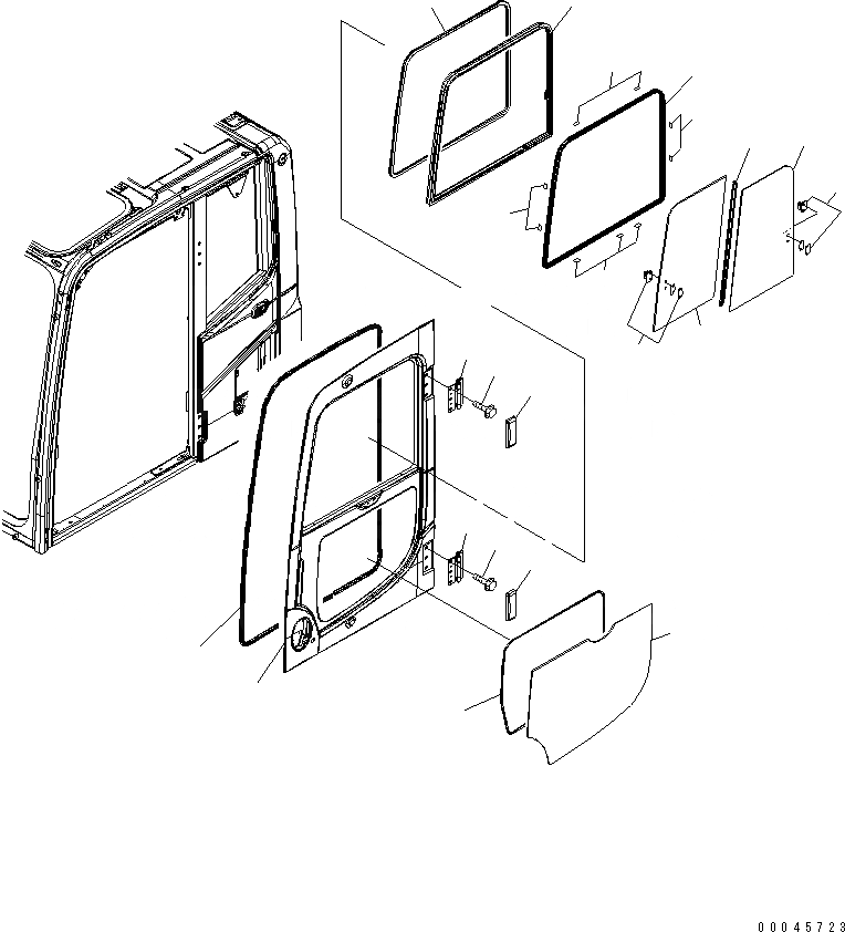 Схема запчастей Komatsu PC400LC-8 - КАБИНА (ДВЕРЬ) (БЕЗ РАДИО И KOMTRAX)(№7-) КАБИНА ОПЕРАТОРА И СИСТЕМА УПРАВЛЕНИЯ