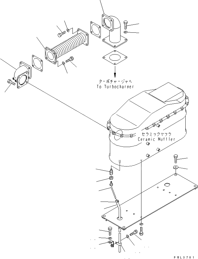 Схема запчастей Komatsu PC400ST-6 - КЕРАМИЧ. ГЛУШИТЕЛЬ(№-) КОМПОНЕНТЫ ДВИГАТЕЛЯ