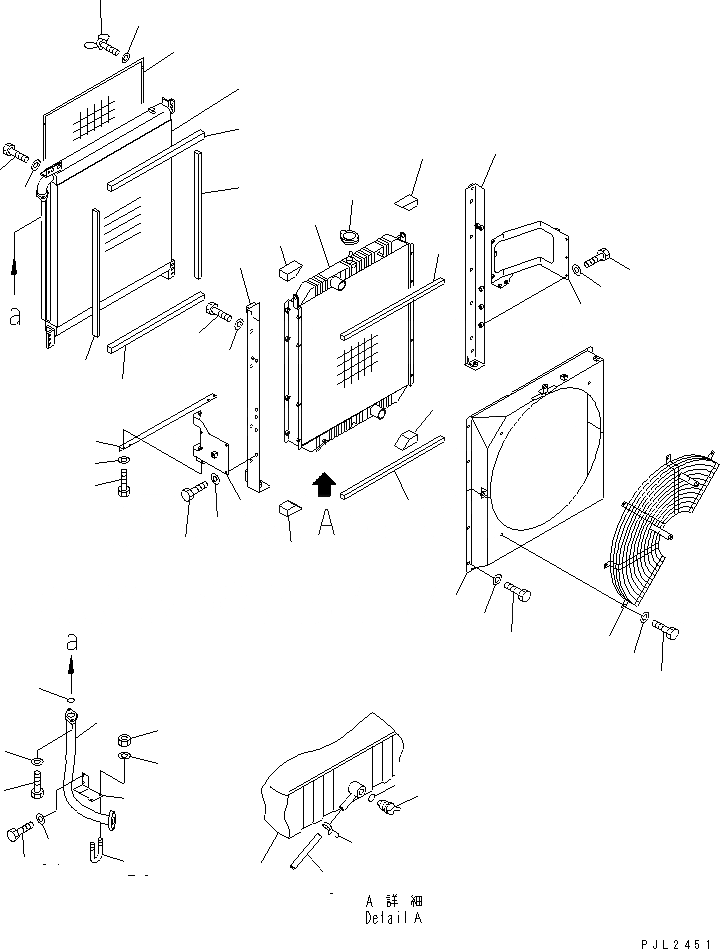 Схема запчастей Komatsu PC400ST-6 - ОХЛАЖД-Е (РАДИАТОР И МАСЛООХЛАДИТЕЛЬ)(№-) СИСТЕМА ОХЛАЖДЕНИЯ