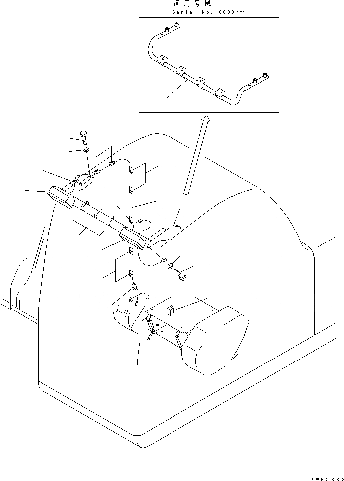 Схема запчастей Komatsu PC400ST-6 - ДОПОЛН. РАБОЧ. ОСВЕЩЕНИЕ (КАБИНА) ЭЛЕКТРИКА