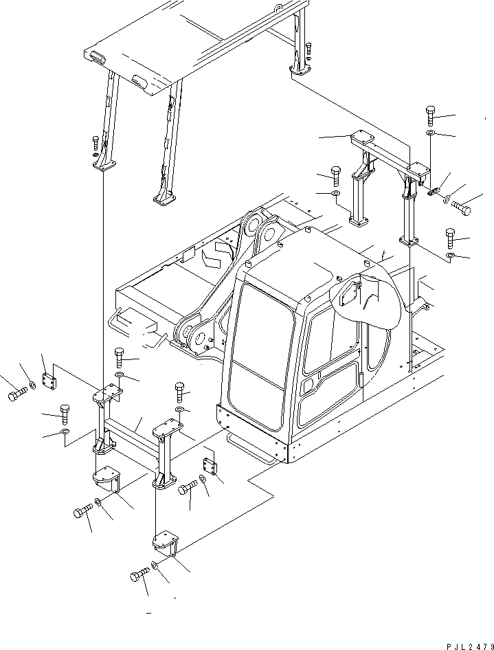 Схема запчастей Komatsu PC400ST-6 - F.O.P.S. (ДЛЯ ВЫС. КАБИНА)(№-) КАБИНА ОПЕРАТОРА И СИСТЕМА УПРАВЛЕНИЯ