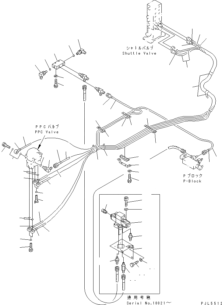 Схема запчастей Komatsu PC400ST-6 - PPC ЛИНИЯ ХОДА (НИЖН. КРЕПЛЕНИЕ)(№-) КАБИНА ОПЕРАТОРА И СИСТЕМА УПРАВЛЕНИЯ