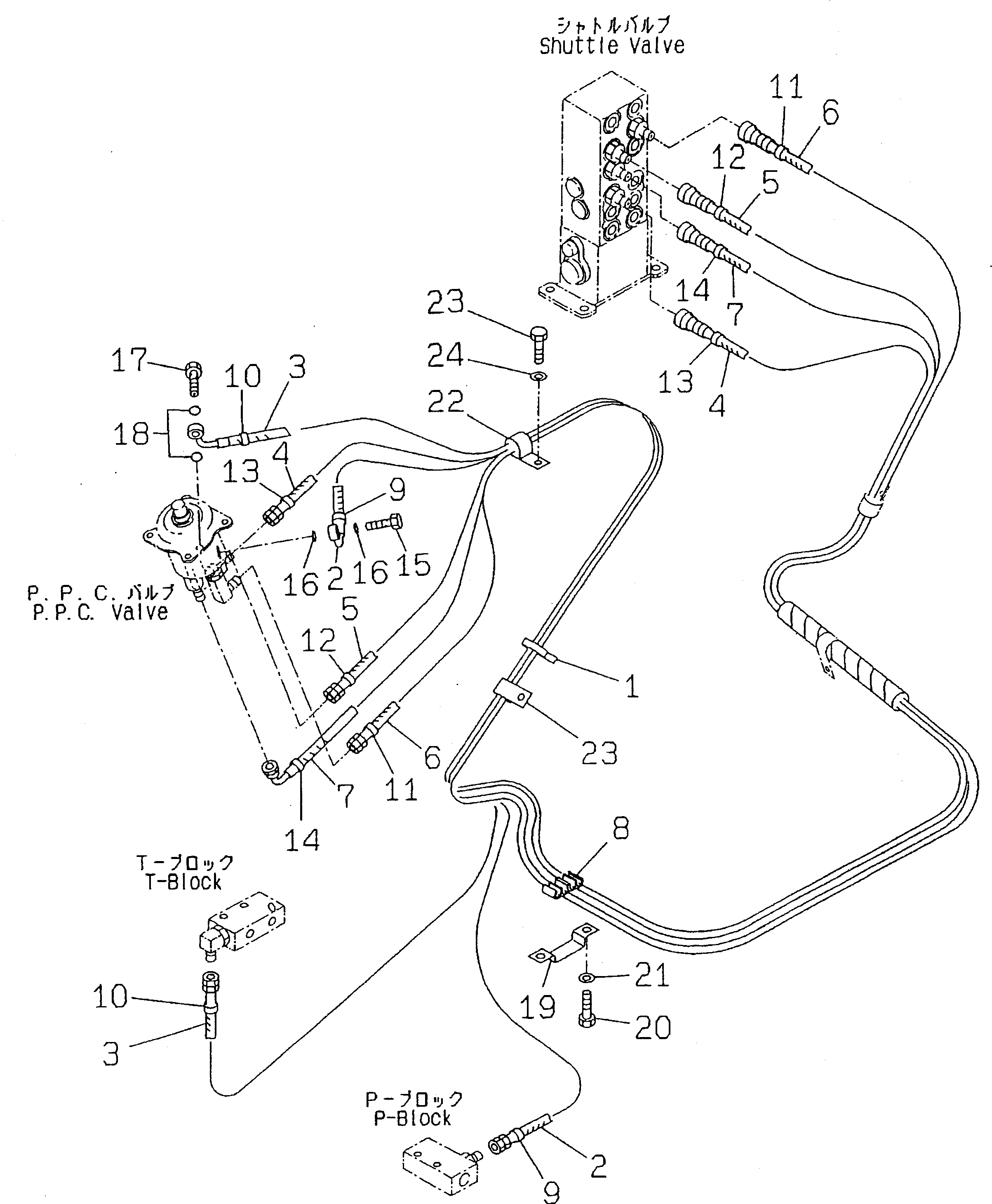 Схема запчастей Komatsu PC400ST-6 - РАБОЧАЯ ЛИНИЯ PPC (ПАТРУБКИ ПРАВОЙ СТОЙКИ) (ВЫС. КРЕПЛЕНИЕ)(НИЖН. РАЗГРУЗКА ПОГРУЗ.)(№-) КАБИНА ОПЕРАТОРА И СИСТЕМА УПРАВЛЕНИЯ