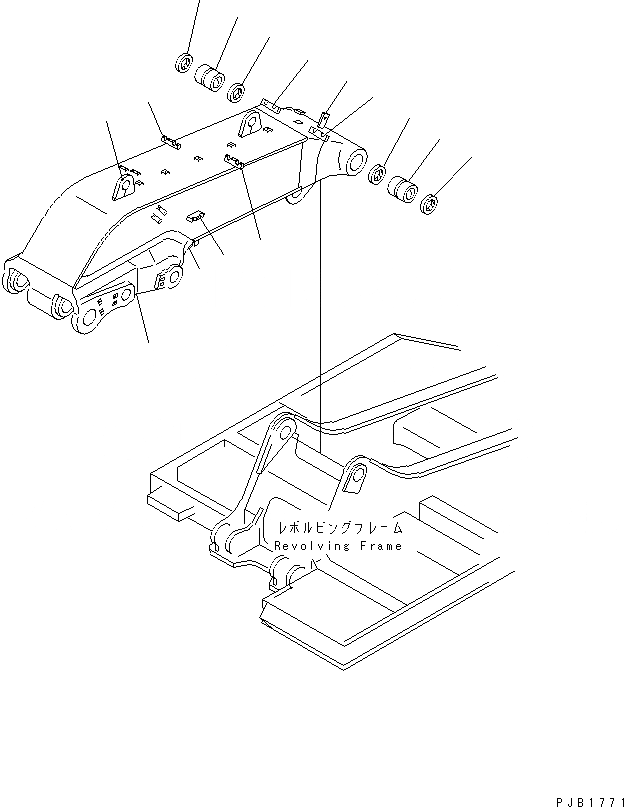 Схема запчастей Komatsu PC400ST-6 - СТРЕЛА (.M) (СТРЕЛА В СБОРЕ) (ПОГРУЗ.) РАБОЧЕЕ ОБОРУДОВАНИЕ