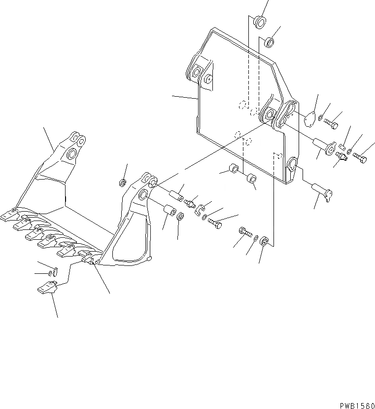 Схема запчастей Komatsu PC400ST-6 - КОВШ¤ .M (НИЖН. РАЗГРУЗКА ПОГРУЗ.)(№-) РАБОЧЕЕ ОБОРУДОВАНИЕ