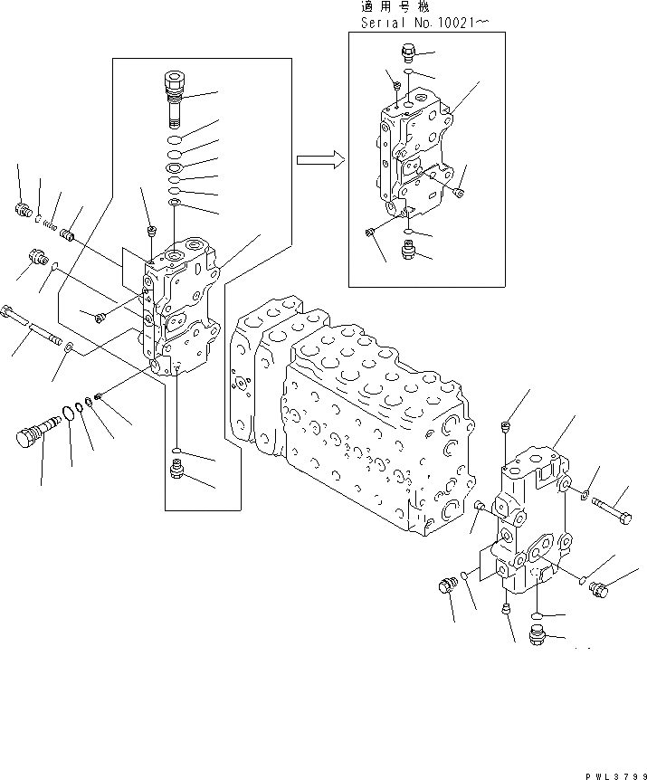 Схема запчастей Komatsu PC400ST-6 - ОСНОВН. КЛАПАН (-АКТУАТОР) (/) ОСНОВН. КОМПОНЕНТЫ И РЕМКОМПЛЕКТЫ