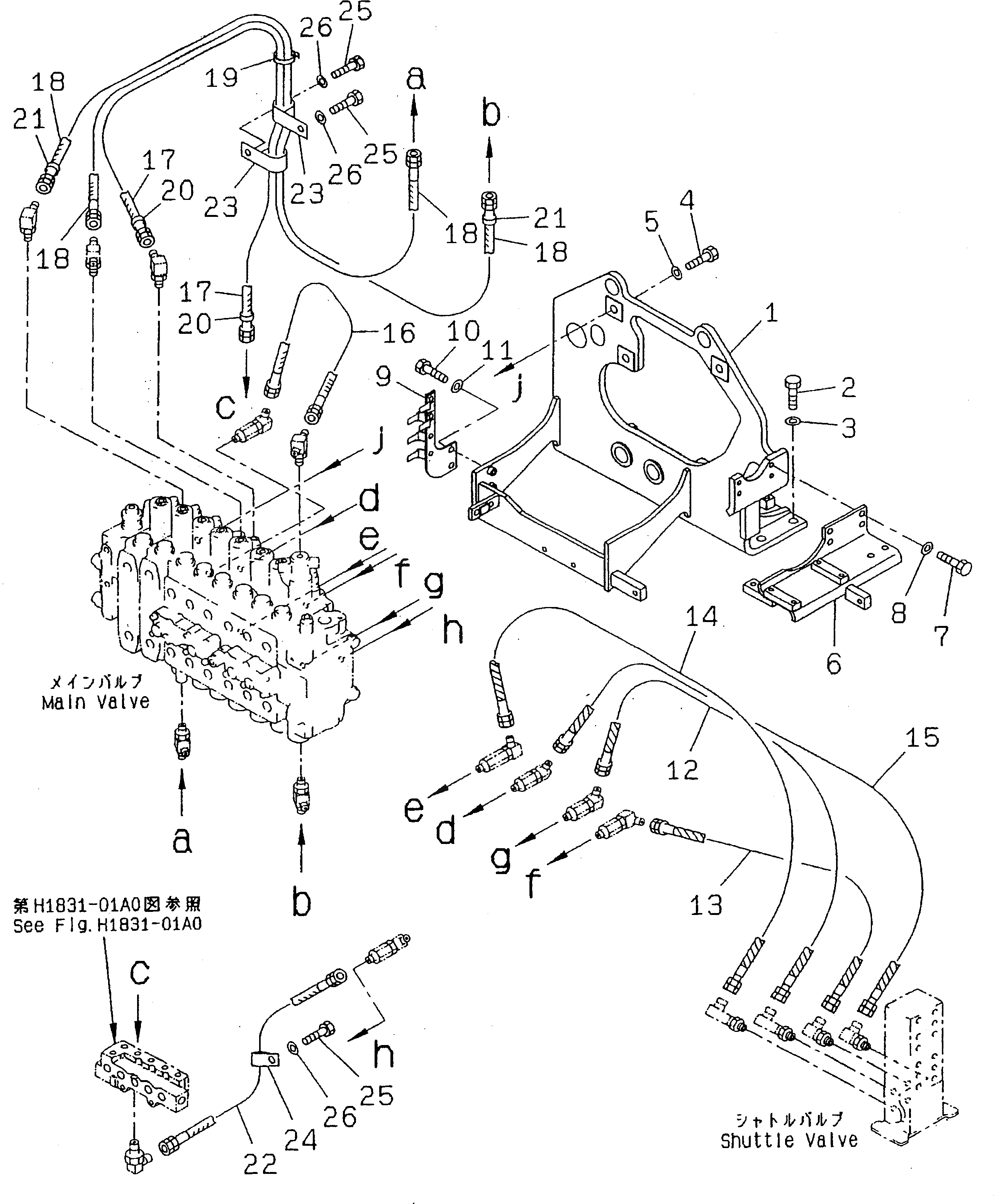 Схема запчастей Komatsu PC400ST-6LC - ОСНОВН. КЛАПАН (КОРПУС КЛАПАНА)(№-) ГИДРАВЛИКА