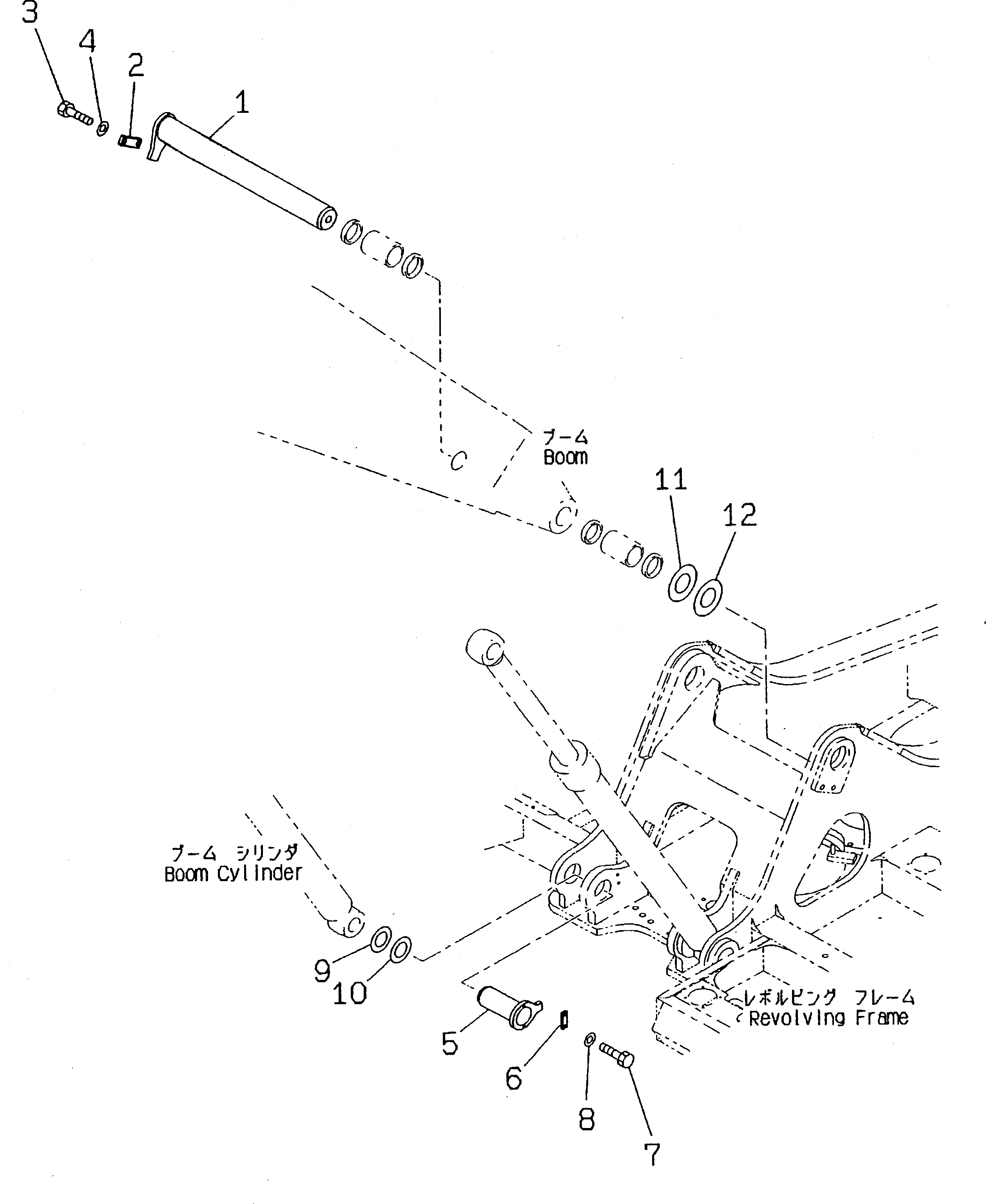 Схема запчастей Komatsu PC400ST-6LC - СТРЕЛА НИЖН. ПАЛЕЦ ОСНОВНАЯ РАМА И ЕЕ ЧАСТИ