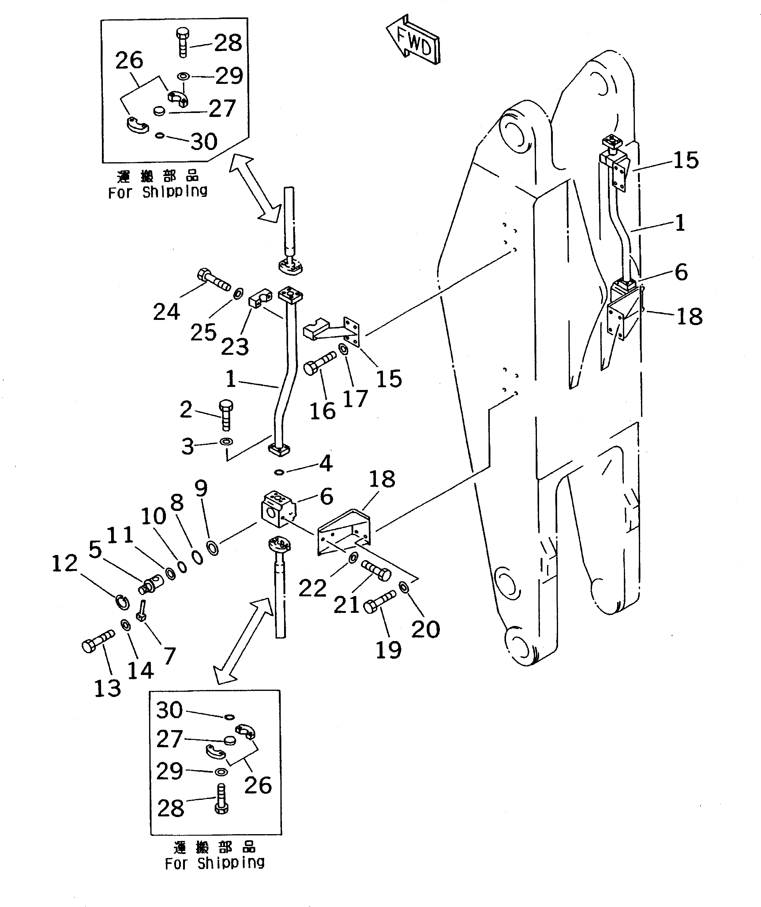 Схема запчастей Komatsu PC400ST-6LC - РУКОЯТЬ (ДОПОЛН. ГИДРОЛИНИЯ) (ГИДРОМОЛОТ ЛИНИЯ) (ПОГРУЗ.)(№-) РАБОЧЕЕ ОБОРУДОВАНИЕ