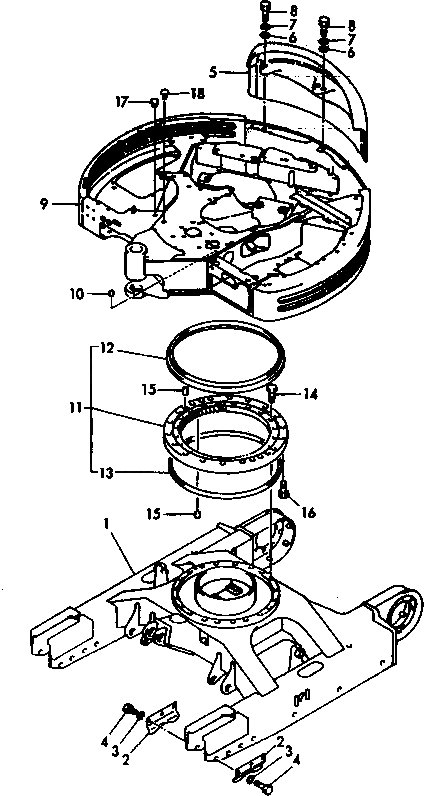Схема запчастей Komatsu PC40FR-1 - ГУСЕНИЧНАЯ РАМА¤ПОВОРОТН. КРУГ ¤ОСНОВНАЯ РАМА И ПРОТИВОВЕС(№-) ПОВОРОТН.¤ КОНЕЧНАЯ ПЕРЕДАЧА И ХОДОВАЯ