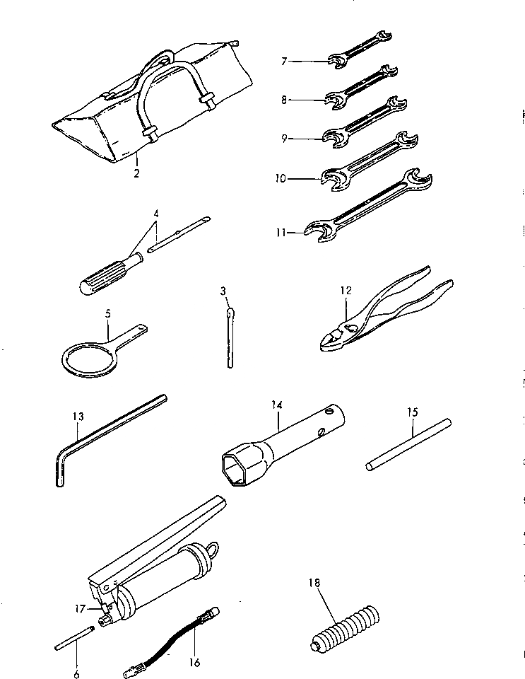 Схема запчастей Komatsu PC40FR-2 - ИНСТРУМЕНТ АКСЕССУАРЫ