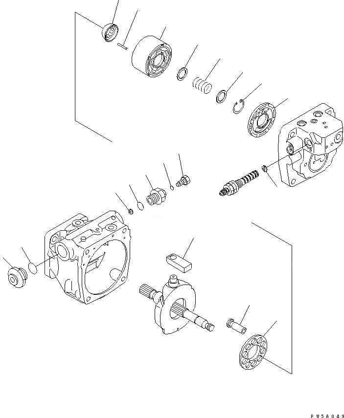 Схема запчастей Komatsu PC40MR-1 - ОСНОВН. НАСОС (/)(№-) ОСНОВН. КОМПОНЕНТЫ И РЕМКОМПЛЕКТЫ