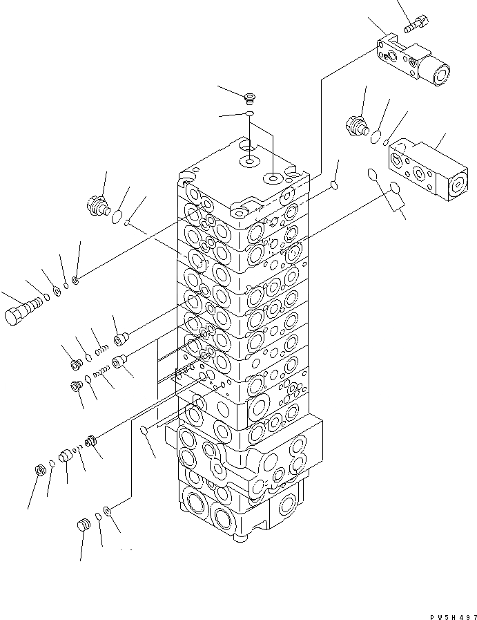 Схема запчастей Komatsu PC40MR-1 - ОСНОВН. КЛАПАН (-КЛАПАН) (9/) (ДЛЯ НАВЕСН. ОБОРУД.)(№-) ОСНОВН. КОМПОНЕНТЫ И РЕМКОМПЛЕКТЫ