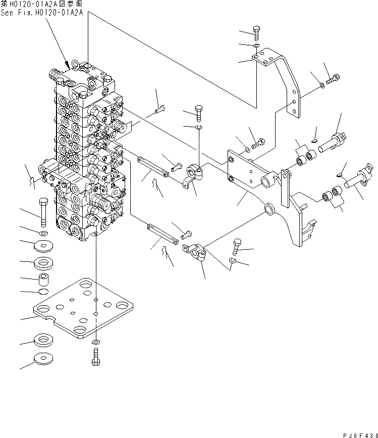 Схема запчастей Komatsu PC40MR-1 - ОСНОВН. КЛАПАН (КОРПУС КРЕПЛЕНИЯ) (ДЛЯ ПОВОРОТН. ОТВАЛА С ИЗМ. УГЛОМ)(№-) ГИДРАВЛИКА