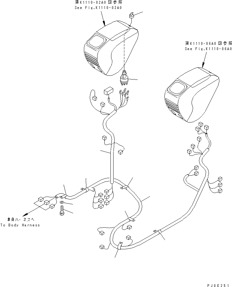 Схема запчастей Komatsu PC40MR-1 - ОСНОВН. КОНСТРУКЦИЯ (ЭЛЕКТРОПРОВОДКА) (ДЛЯ КОНДИЦ.) КАБИНА ОПЕРАТОРА И СИСТЕМА УПРАВЛЕНИЯ