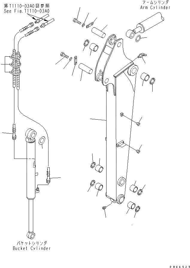 Схема запчастей Komatsu PC40MR-1 - РУКОЯТЬ (ДЛЯ MULTIPLE CHANGE) РАБОЧЕЕ ОБОРУДОВАНИЕ