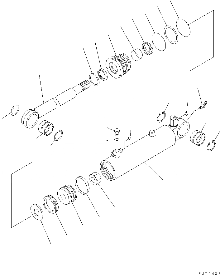 Схема запчастей Komatsu PC40MR-1 - ЦИЛИНДР НАКЛОНА (ВНУТР. ЧАСТИ) (P.A.T. СПЕЦ-Я.)(№-) ОСНОВН. КОМПОНЕНТЫ И РЕМКОМПЛЕКТЫ
