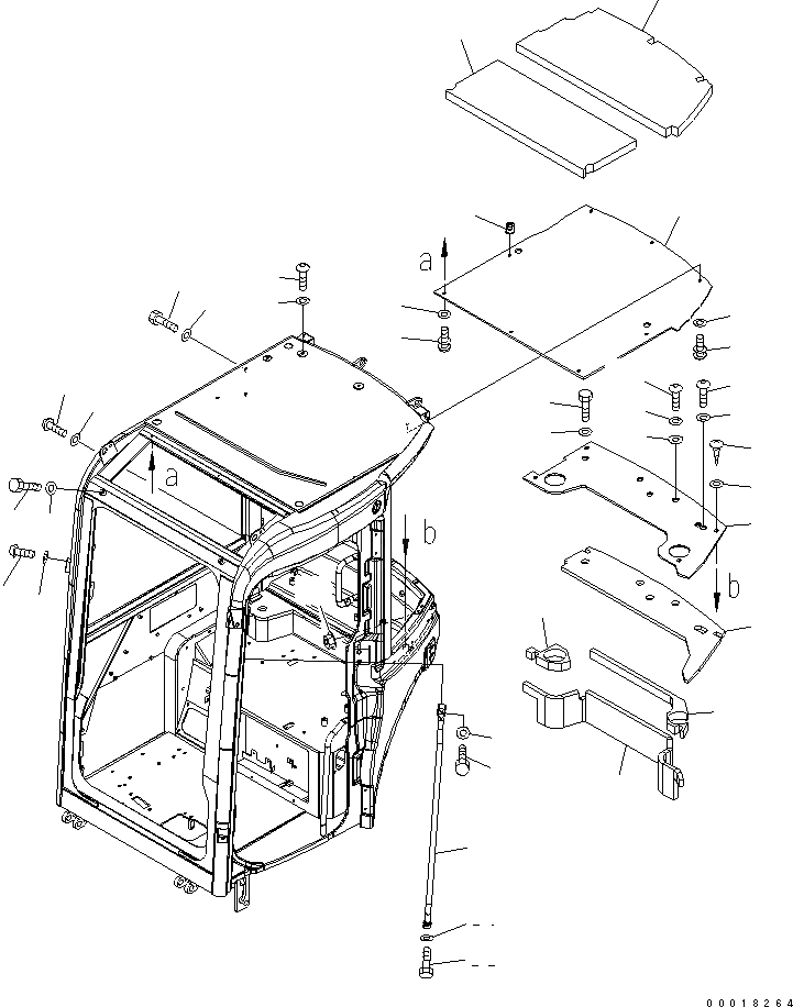 Схема запчастей Komatsu PC40MR-2 - КАБИНА (8/8) (КАБИНА ЧАСТЬ)(№8-) КАБИНА ОПЕРАТОРА И СИСТЕМА УПРАВЛЕНИЯ