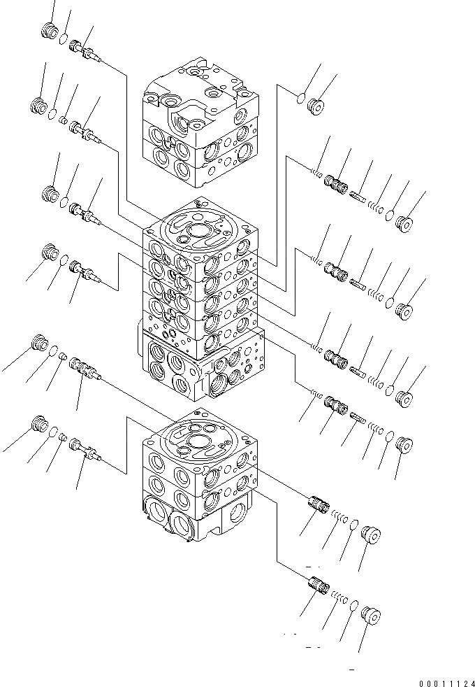 Схема запчастей Komatsu PC40MR-2 - ОСНОВН. КЛАПАН (9-КЛАПАН) (/) ОСНОВН. КОМПОНЕНТЫ И РЕМКОМПЛЕКТЫ