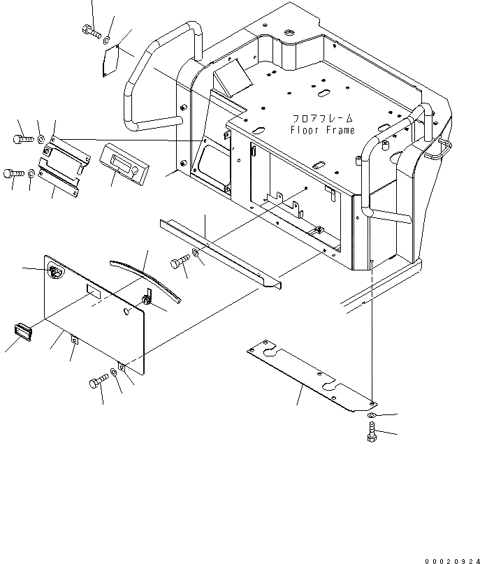 Схема запчастей Komatsu PC40MR-2-AC - ЧАСТИ КАБИНЫ(ДЛЯ ПОВОРОТН. ОТВАЛА С ИЗМ. УГЛОМ) КАБИНА ОПЕРАТОРА И СИСТЕМА УПРАВЛЕНИЯ