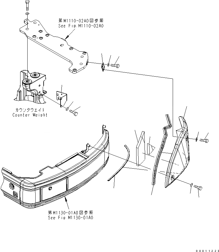 Схема запчастей Komatsu PC40MR-2-AC - КАПОТ (COVER) ЧАСТИ КОРПУСА