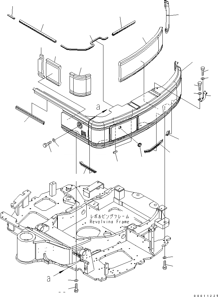 Схема запчастей Komatsu PC40MR-2-AC - БОКОВ. КРЫШКА (ЛЕВ.) ЧАСТИ КОРПУСА