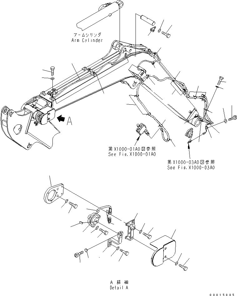 Схема запчастей Komatsu PC40MR-2-AC - РУКОЯТЬ CRANE (РУКОЯТЬ ДАТЧИК) СПЕЦ. ОПЦИИ