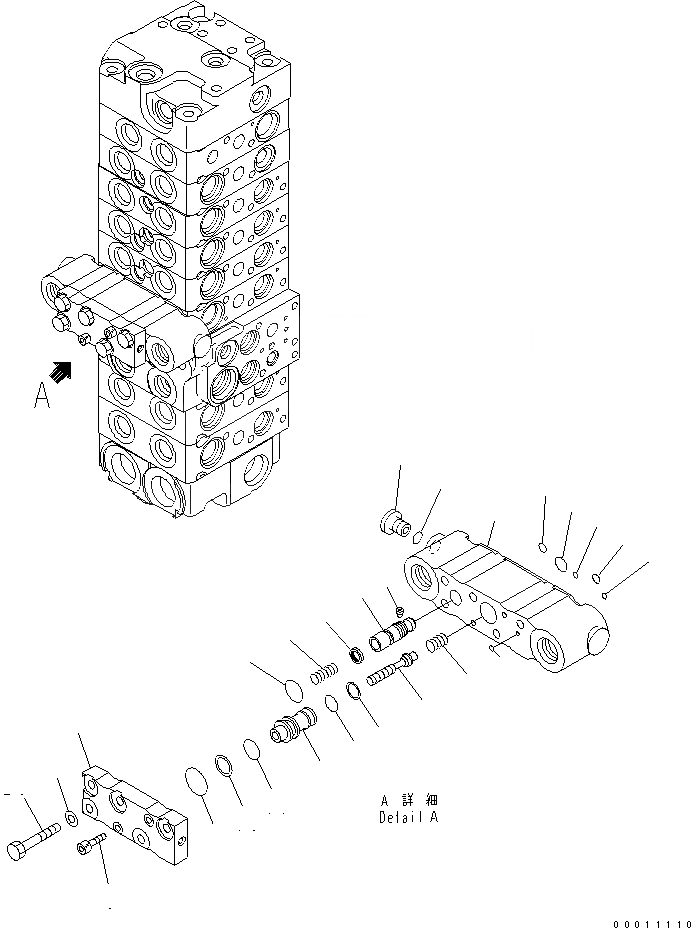 Схема запчастей Komatsu PC40MR-2-AC - ОСНОВН. КЛАПАН (8-КЛАПАН) (7/) ОСНОВН. КОМПОНЕНТЫ И РЕМКОМПЛЕКТЫ