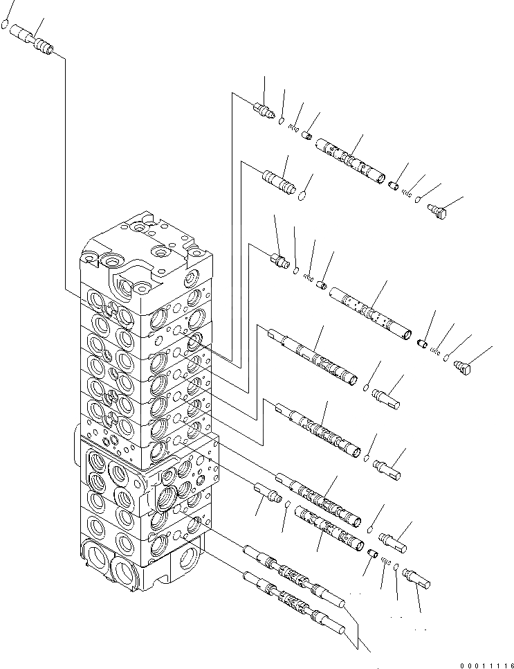 Схема запчастей Komatsu PC40MR-2-AC - ОСНОВН. КЛАПАН (9-КЛАПАН) (/) ОСНОВН. КОМПОНЕНТЫ И РЕМКОМПЛЕКТЫ