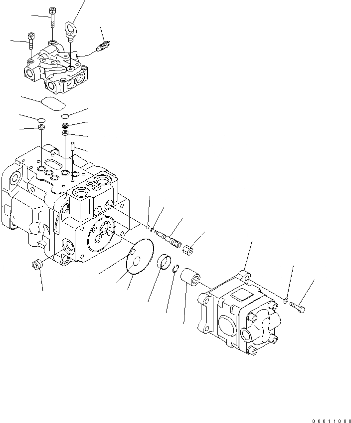 Схема запчастей Komatsu PC40MR-2 - ОСНОВН. НАСОС (/) ОСНОВН. КОМПОНЕНТЫ И РЕМКОМПЛЕКТЫ