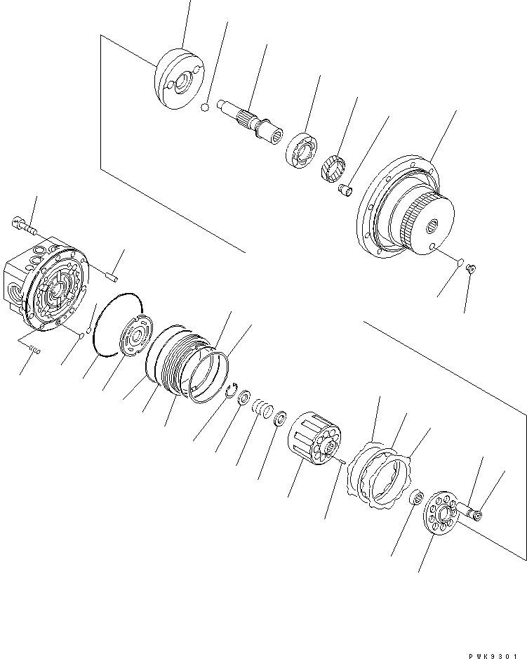 Схема запчастей Komatsu PC40MRX-1 - МОТОР ХОДА (/) ОСНОВН. КОМПОНЕНТЫ И РЕМКОМПЛЕКТЫ